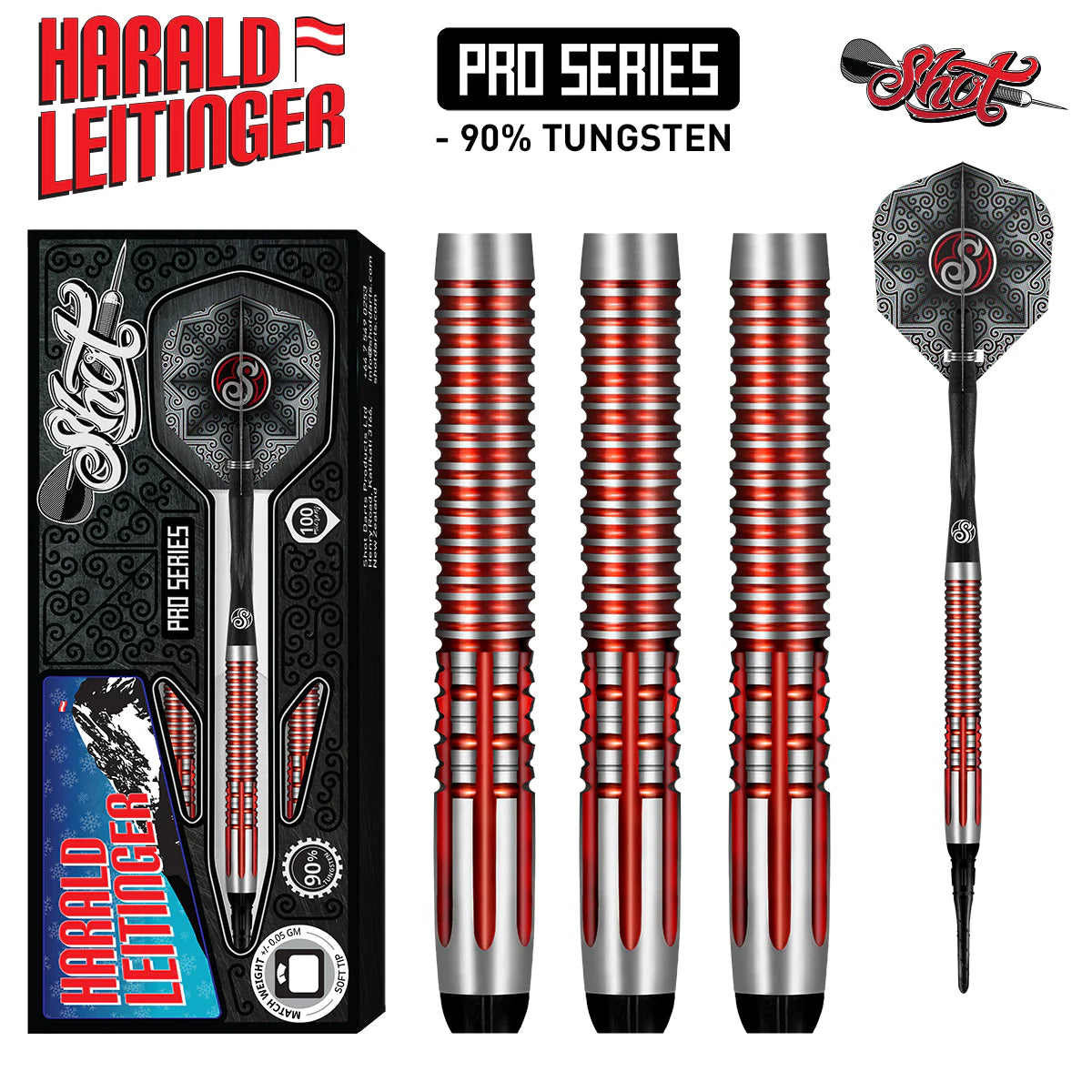 Shot Pro Series Harald Leitinger 23 grams Steel Tip Darts
