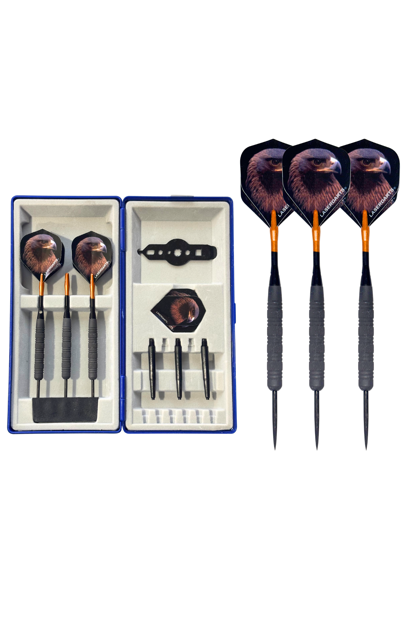 Laserdarts Dart Case Set w/Case Black Eagle Steel Tip - 26g