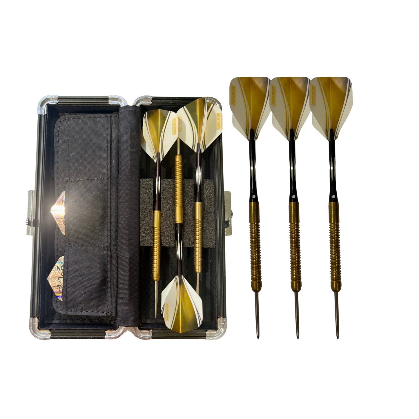Harrows Dart Set w/Case Pentathlon Gold Steel Tip - 24 grams