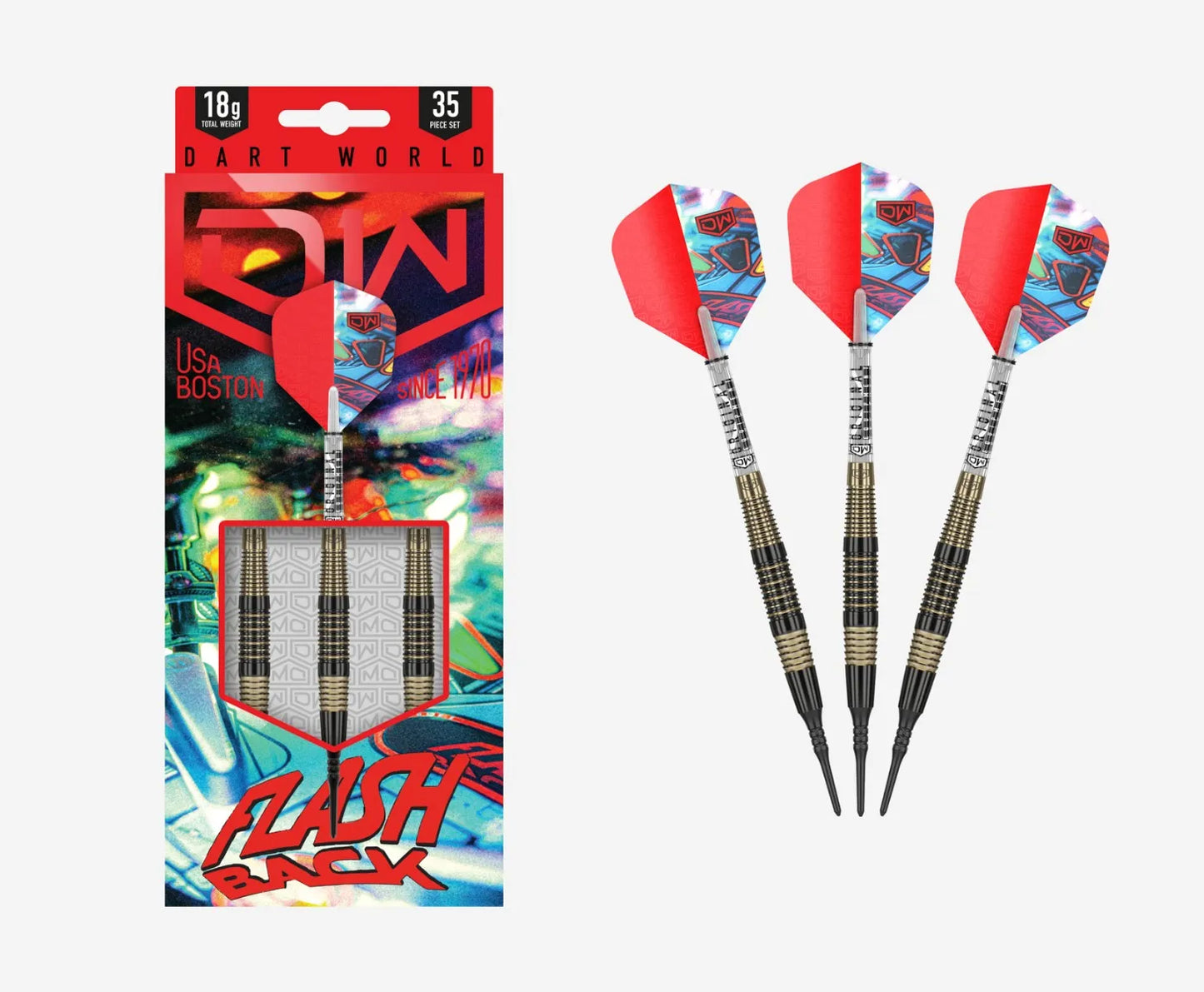 Dart World Flash Back Black Soft Tip Darts