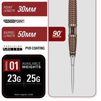 Autographed Target Paul Lim The Legend Gen 10 Swiss Point Steel Tip Darts - 23gm