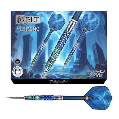 Shot Celt Merlin 95% Tungsten Steel Tip Darts 23 gram