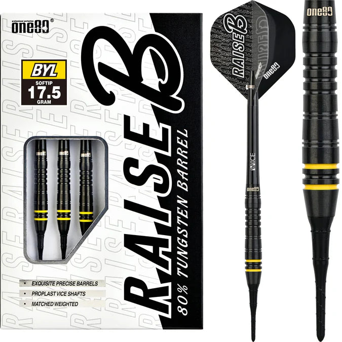 Raise B Yellow ONE80 Soft Tip Darts 17.5 Grams