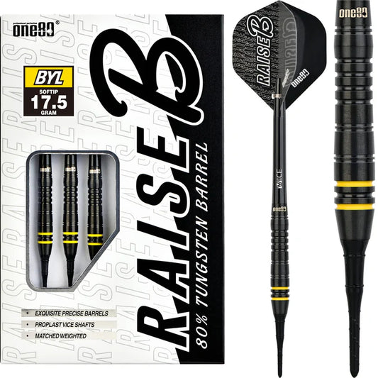 Raise B Yellow ONE80 Soft Tip Darts 17.5 Grams