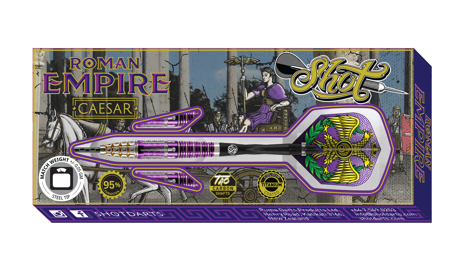 Shot Roman Empire Caesar 23G Steel Tip Darts