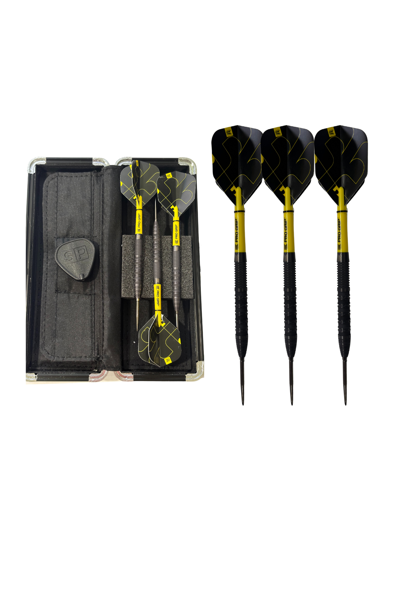 Harrows Dart Set w/Case Yellow Pro Grip Steel Tip - 23g