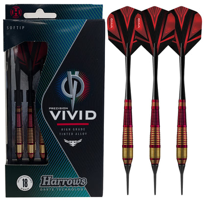 Vivid Brass - Red Soft Tip Darts 18 GRAMS