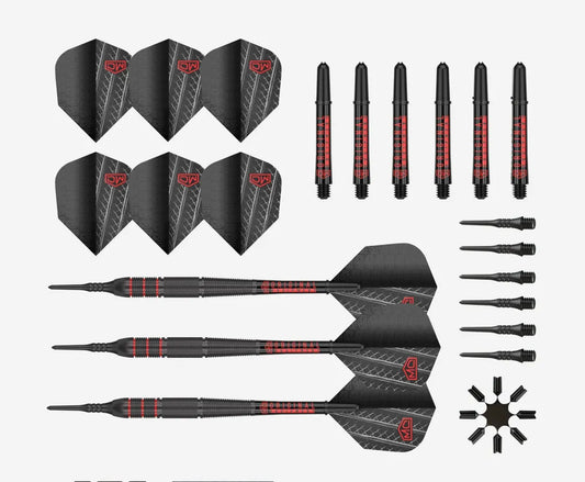 Dart World Charger 20 grams Black Coated Soft Tip Darts