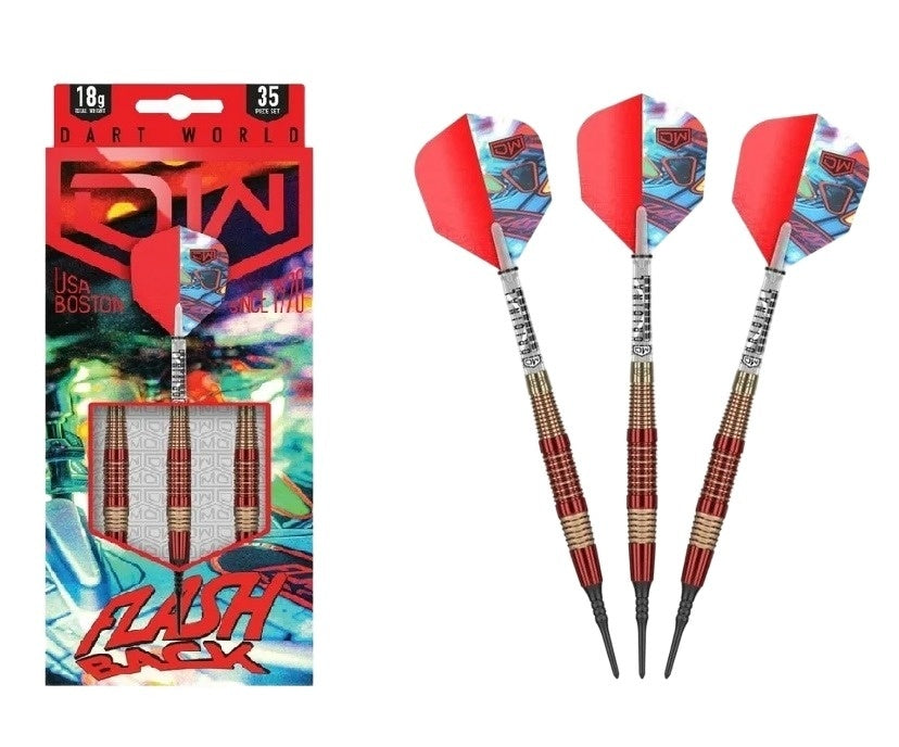 Dart World Flash Back Red 18G Soft Tip Darts